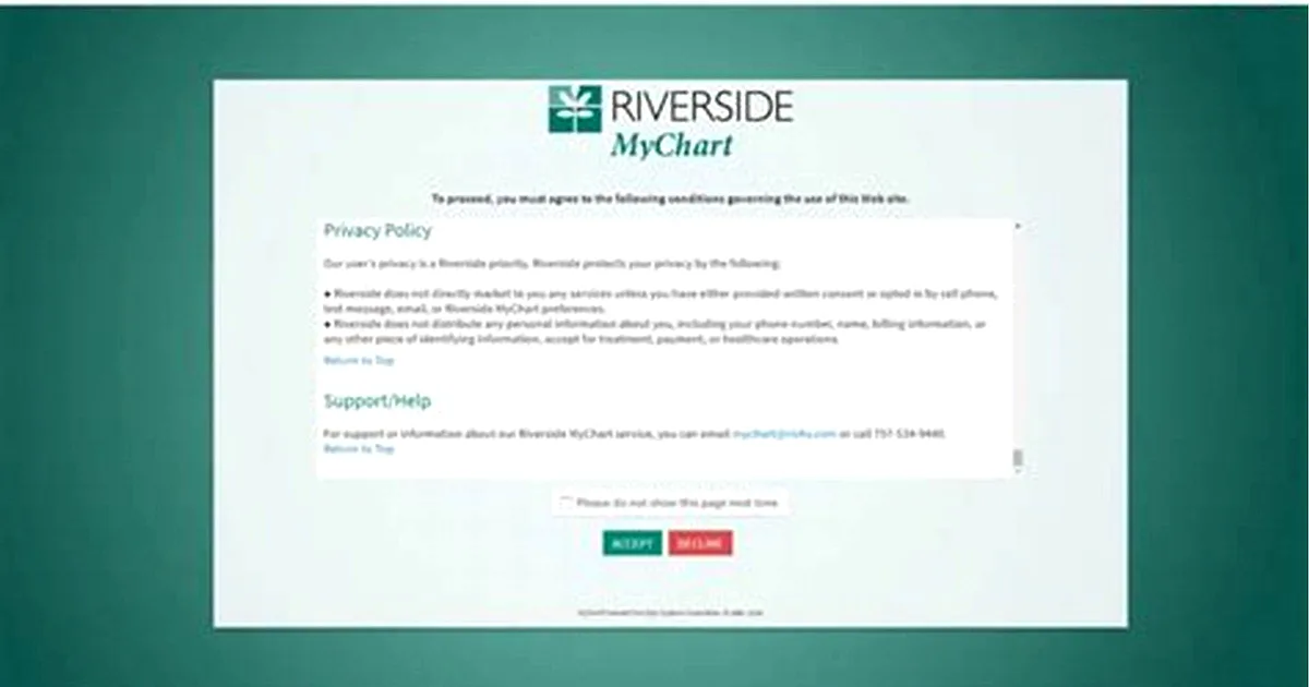mychart riverside login